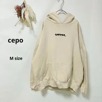 세포 cepo 캐스퍼 프린트 후드티 M 아이보리 캐릭터