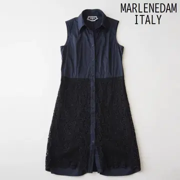MARLENEDAM 마를렌담 레이스 절개 셔츠 원피스 38