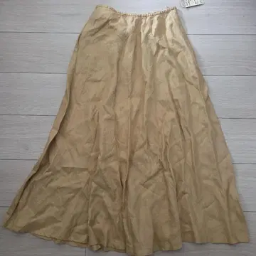 무인 린넨 플레어 스커트