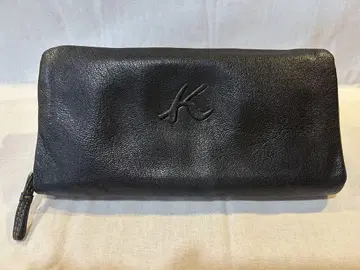 Kitamura 가죽 블랙 장지갑 K 로고