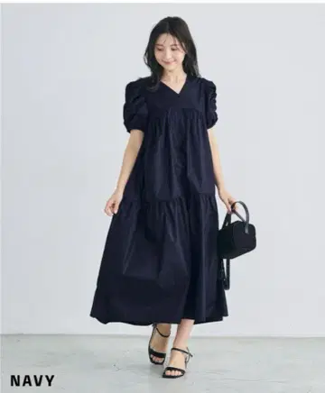 베이스먼트 온라인 퍼프 슬리브 원피스