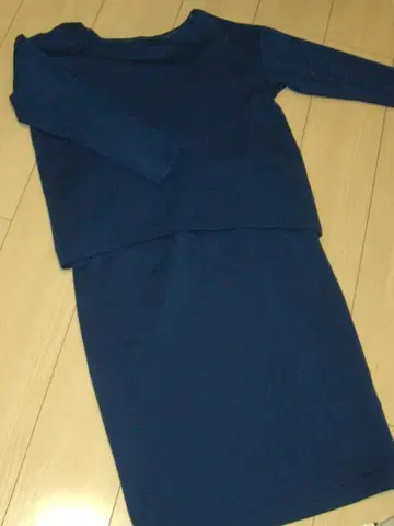 로트레아몽 셋업풍 분또 도킹 원피스 38 블루