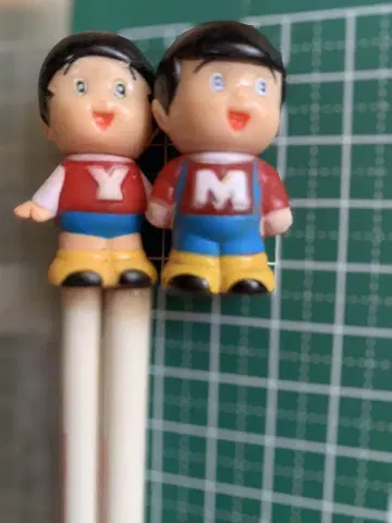 레트로 얀마 얀보마보 납 연필 마스코트 소프트 비닐 인형 손가락 인형
