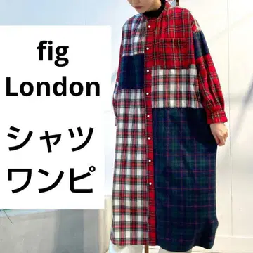 체크 셔츠 원피스*figLondon*셔츠 콜*포켓 있음