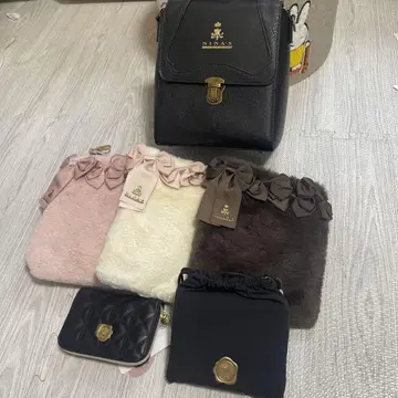시마무라 아오키 미사코 퍼 플랩 숄더백 지갑 에코백