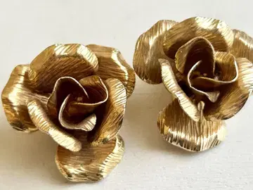 골동품 골드 로즈 입체 플라워 레트로 모던 vintage 귀찌