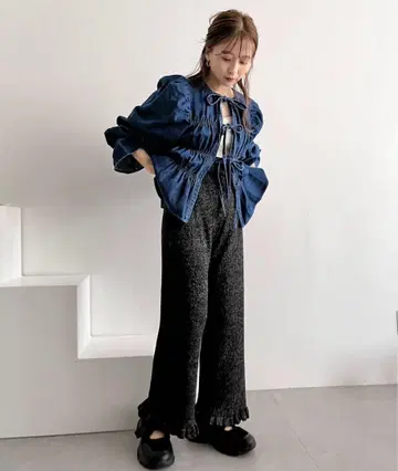LOWRYSFARM 밑단 프릴 팬츠