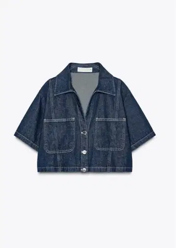 zara 숏 데님 셔츠 & 큐롯 셋업