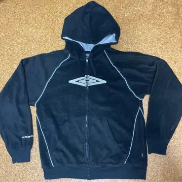 엄브로 지퍼 후드티 크롭 90s 00s