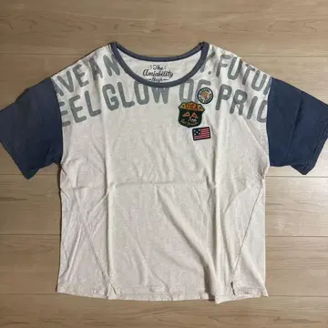 vintage T셔츠 패치 네이비 페이드 크롭 00s 포커즈