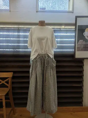 orSlow 스트라이프 와이드 팬츠