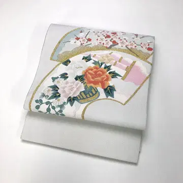 나고야 오비 지이쓰에 꽃무늬 금실 KO-1578