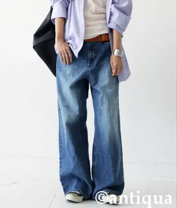 안티카 블루 데님 와이드 팬츠 M