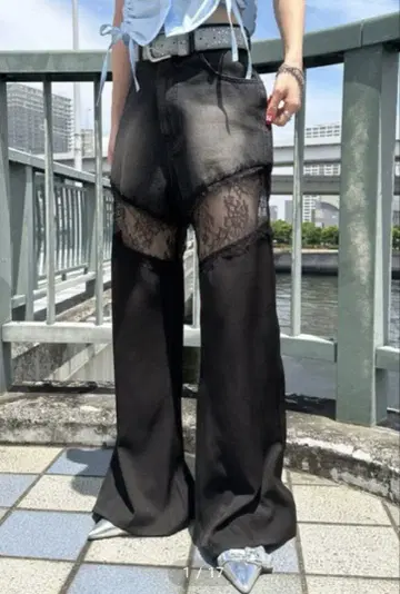 sedacle_girl 레이스 데님 슬랙스