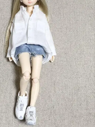 (102) 핸드메이드 22cm 인형 의류 빅 실루엣 셔츠 리카짱