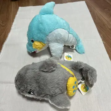 오카에리 모네 우산 돌고래, 아기 상어 봉제 인형 2체 세트
