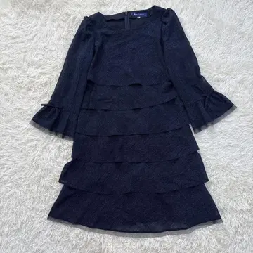 새상품급 엠즈 그레이시 티어드 프릴 원피스 인디고 40 사이즈