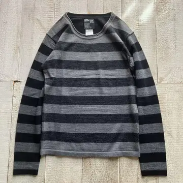 PPFM 보더 니트 M 블랙 그레이 00s y2k vintage