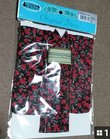 리틀팩토리 27cm 기모노 꽃무늬 블랙 새상품