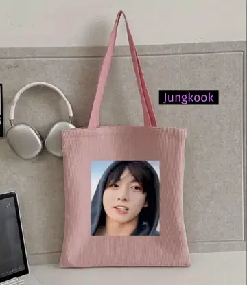 BTS 정국 코듀로이 토트백 (핑크)