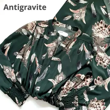 Antigravite  올 패턴 롱 원피스 그린 2