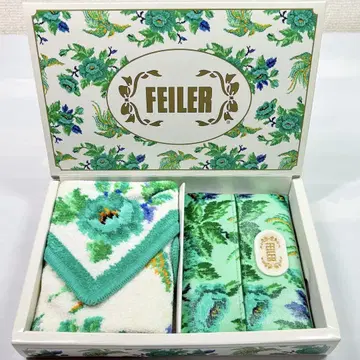 FEILER 페이러 티슈 파우치 손수건 타월 세트 그린