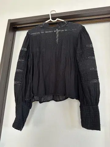 블랙 긴팔 셔츠 플리츠 가공