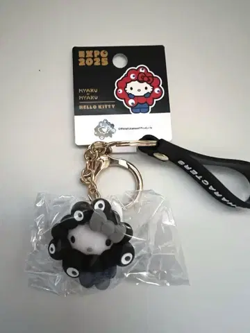 간사이 만박 회장 한정판 블랙 미야쿠미야쿠 변신 키링 키티 헬로키티