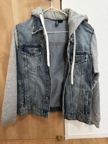 후드 부착 데님 자켓 L 사이즈