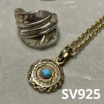 SILVER 925 실버 반지 깃털 목걸이 터콰이즈 세트