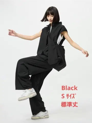 UNIQLO 울트라 스트레치 액티브 와이드 팬츠 Black S 사이즈