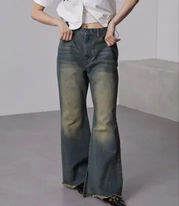 nui nullu 하이웨스트 빈티지 와이드 데님