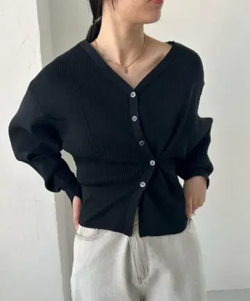 레이어드 버튼 가디건