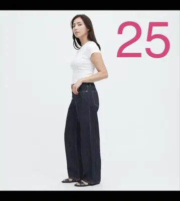 유니클로 배기진 25인치 기장 표준 미사용 새상품