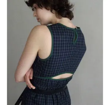idem 이데 back cut check 원피스