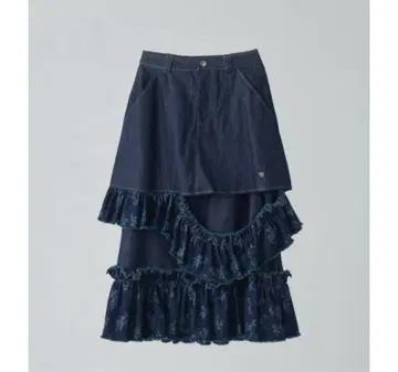 idem 이뎀 damage frill denim skirt
