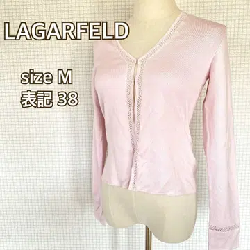 [ LAGARFELD ] 라거펠드 가디건 핑크 얇은 소재 엘레강트