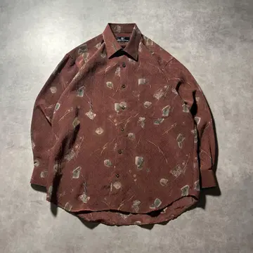 빈티지 기하학 무늬 레트로 일본풍 패턴 주름 가공 디자인 셔츠