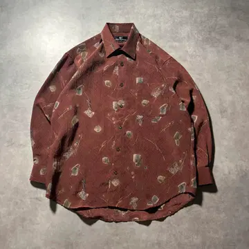 빈티지 기하학 무늬 레트로 일본풍 패턴 주름 가공 디자인 셔츠