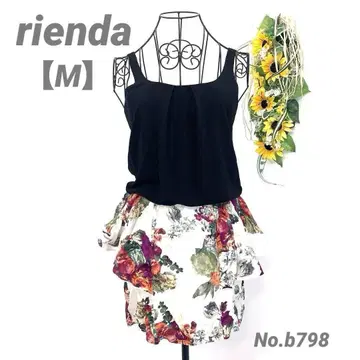 리엔다 rienda 미니 원피스 M 꽃무늬 탱크탑 슬리브리스