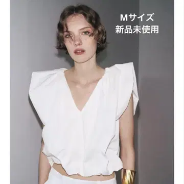 [ 새상품/당일 배송 ] ZARA 포플린 퍼프 상의 M 사이즈 28