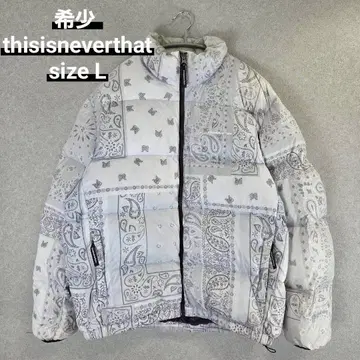 레어 thisisneverthat 페이즐리 올 패턴 다운 자켓