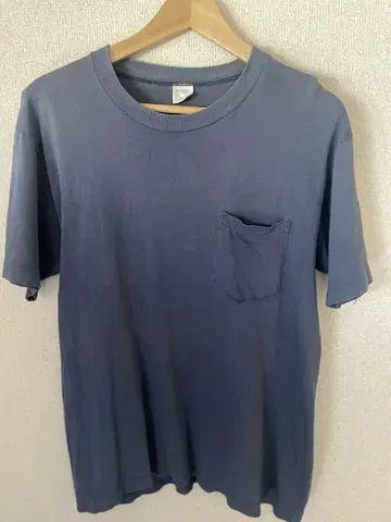 70s 빈티지 jcpenney 네이비 반팔 T셔츠 포켓 부착