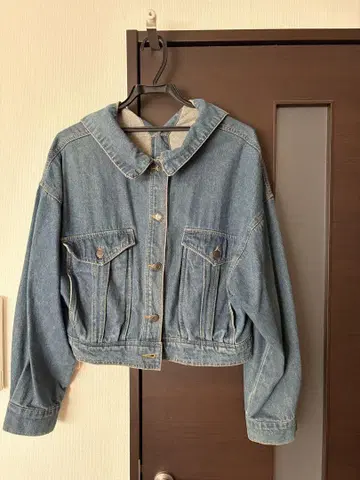 데님 블루 크롭 자켓