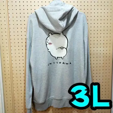 [ 새상품 ] 치이카와 (먼작귀) 후드티 3L 그레이 사가 자수 남성용