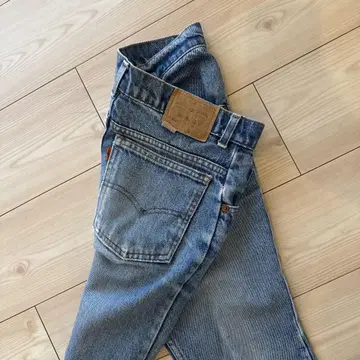 블루 스트레이트 데님 프린지 마감