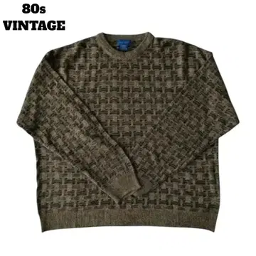[ 80s 파랑 택 ] TOWN CRAFT 빈티지 아크릴 스웨터