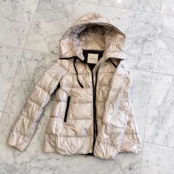 MONCLER 0 SERINDE 다운 롱 코트 라이트 베이지