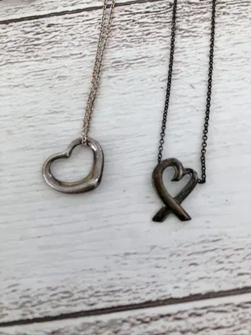 하트 모양 목걸이와 반지 세트