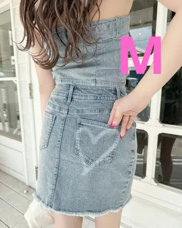 셰리미 cheri mi 하트 데님 스커트 이너 팬츠 포함 M